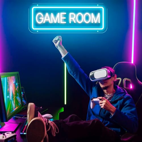 Image of LED Game Sign Game Zone Neon Signs Gaming Room Wall Art Decor Man Cave Lights Signs Gamer Home Bedroom Decoration USB Powered Brightness Adjustable