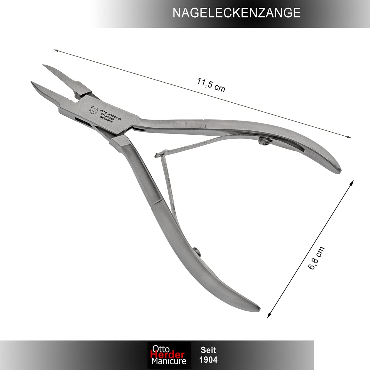 OTTO HERDER Pince à ongles pointue avec tranchant fin et fin pour les ongles incarnés 11,2 cm