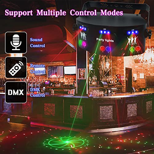 Webupar Party Laser Lights, Rgb 15 Eyes Disco Lights, Strobe Stage Light Sound Activated Led Projector With Remote Control, Portable Dj Light For Party Bar Christmas Birthday Wedding #TOP5