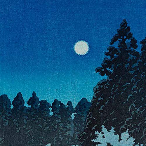 Amazon.co.jp: 川瀬巴水 「井の頭の春の夜」 版画 大判ポスターサイズ