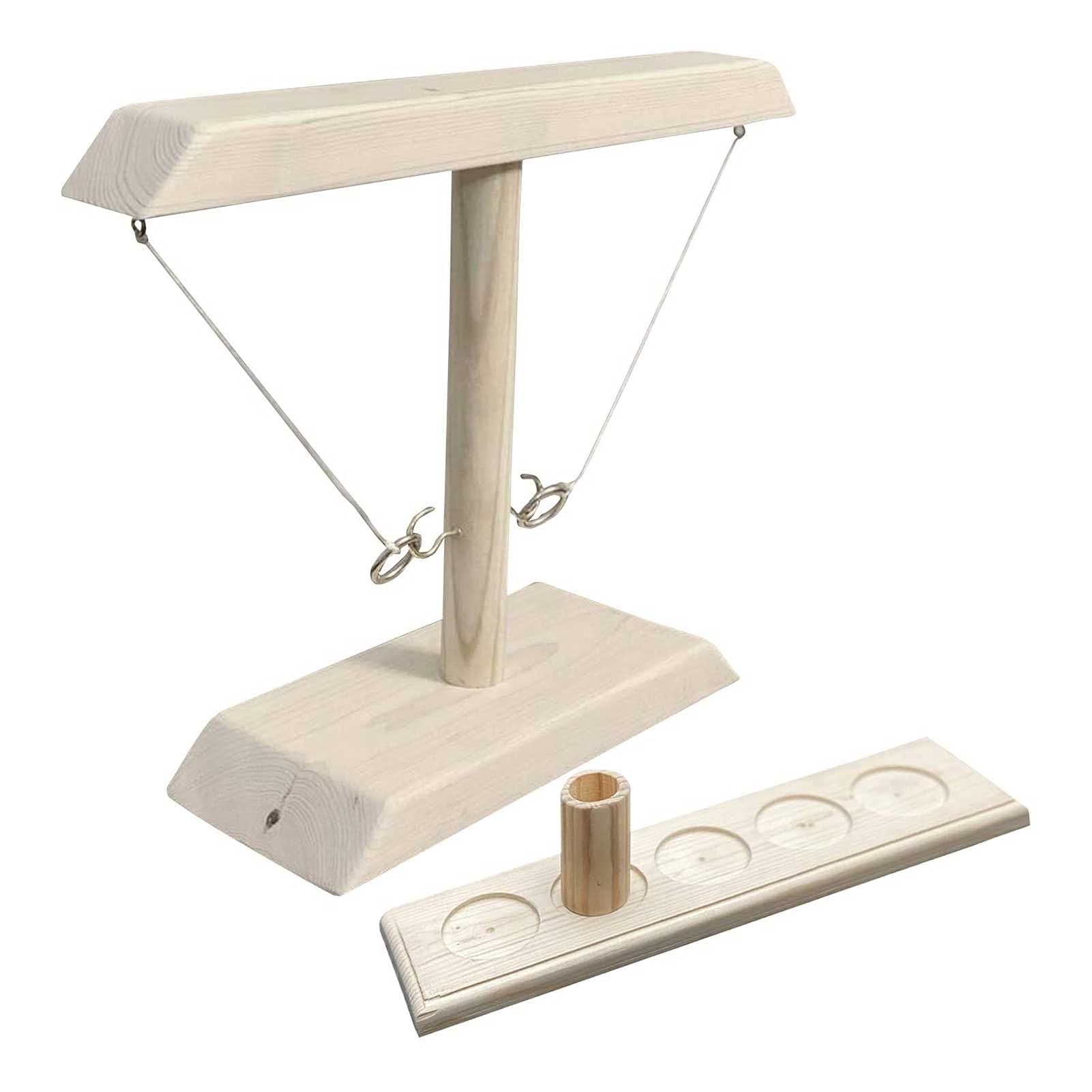 Anself- Ring Toss Game, Wooden Balance Throwing Ring Hook Double Interactive Competitive Games