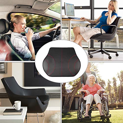 KOYOSO Car Lumbar Support Cushion, Back Support Pillow Leather Memory Foam for Car Home Office - Black - Cosy Home Interiors KOYOSO Car Lumbar Support Cushion, Back Support Pillow Leather Memory Foam for Car Home Office - Black - Image 6