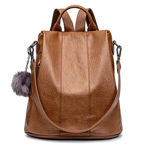 Monitika Bolsos mochila Mujer Antirrobo ModaCasual Bandolera Mochilas Marrón