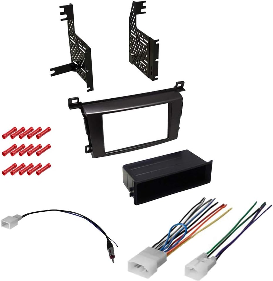 CACHÉ KIT595 Bundle with Car Stereo Installation Kit for 2013 – 2016 Toyota Rav4 – in Dash Mounting Kit, Harness, Antenna for Single or Double Din Radio Receiver (4 Item)
