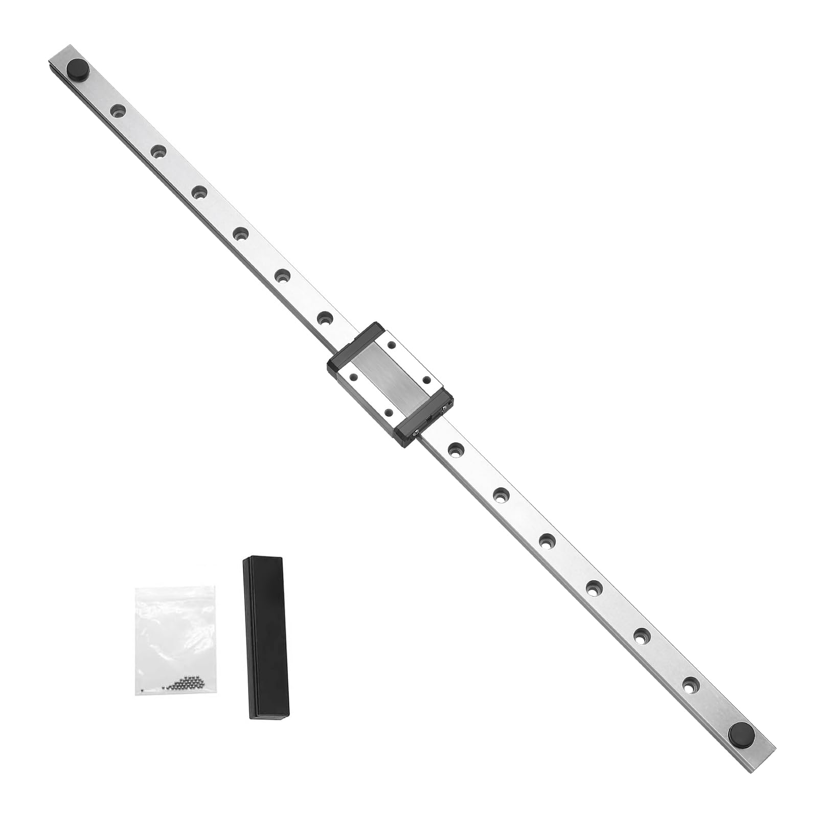 400mm MGN12 Linear Rail Guide with MGN12H Stainless Steel Black Carriage Block for DIY 3D Printer and Machines(Type H,400 mm)