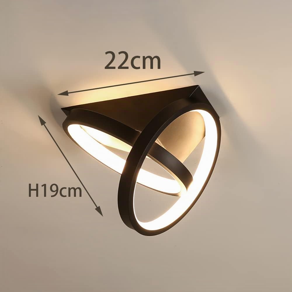 Plafón LED con Detector de movimiento Lámpara de Techo de anillo Moderno con Sensor de luz 26W 3000K Iluminación de techo Para Pasillo Escaleras Balcón Garaje Dormitorio Cocina Sala de Estar Oficina