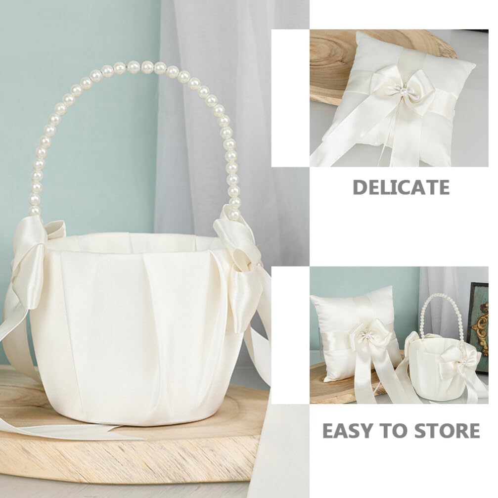 PRETYZOOM Coussin Porteur pour Alliance Mariage 1 Set Blanc en PU