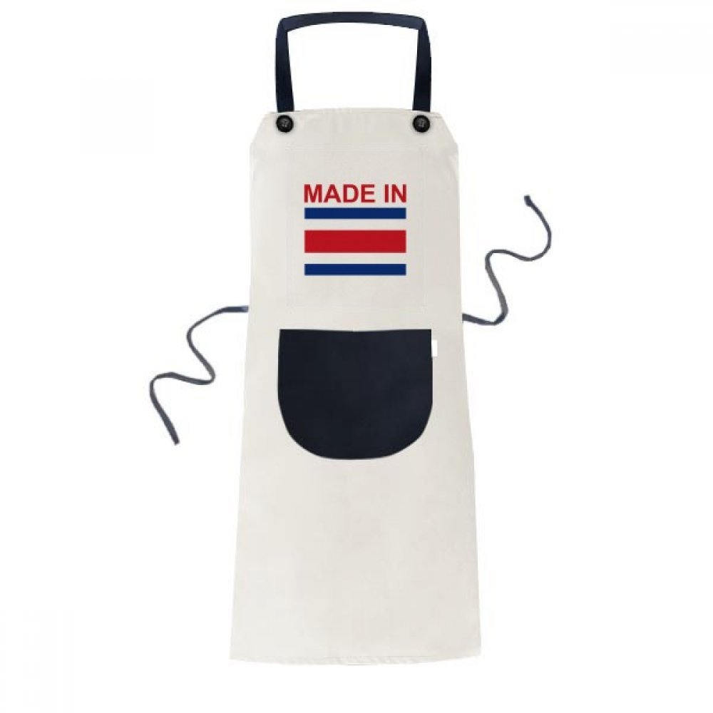 Tablier de cuisine noir Costa Rica bavoir avec poche pour hommes et femmes