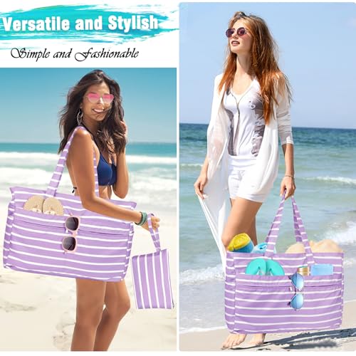 Image of HUANLANG Extra Large Beach Bag Waterproof Beach Totes Bags for Women Men,Pool Bag with Zipper Wet Pocket