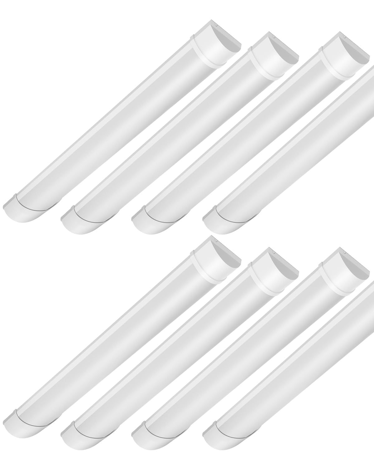Bellanny 8 Pack 20W LED Batten Light, 2ft 60cm 2400LM 6500K Cool White LED Tube Light, Low Profile Wall or Ceiling Surface Mounted Fitting for Ceiling of Home, Office, Workshop & Garage Lighting