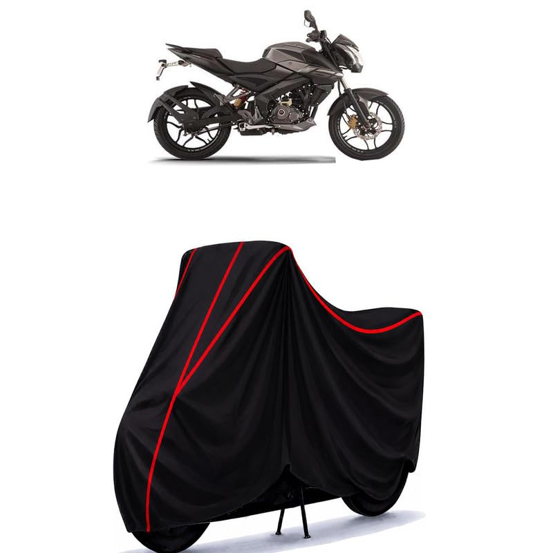 Image of Bajaj Pulsar NS 160 Water Resistant Bike Cover for All Motorcycles & Rain | Heavy Duty Taffeta Fabric | UV Protection, Dustproof, Scratchproof | All Weather Two Wheeler Body Cover with Elastic Bottom