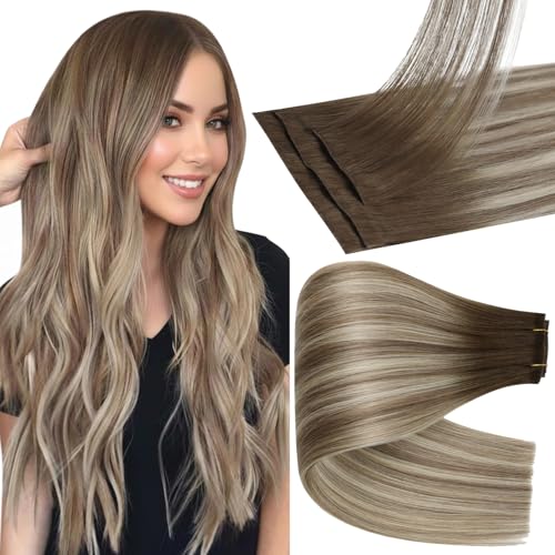 Full Shine Invisi Edge Seamless Hair Extensions Clip in Balayage