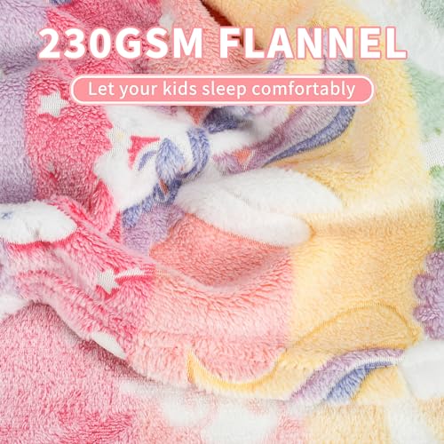 Catalonia Classy Kuscheldecke Kinder Leuchtet im Dunkeln Einhorn, Weich Flauschig Fleece Plüsch Kinderdecke für Sofa Bett, Kuschelig Warme Geschenk Decke für Mädchen, 150 x 130 cm, Einhorn