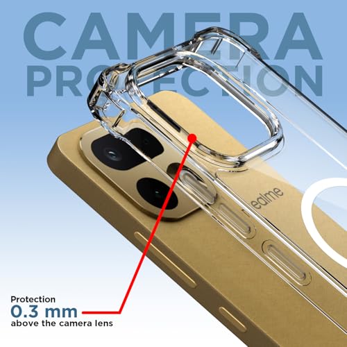 Image of Amazon Basics Back Cover for Realme 16 Pro Plus 5G Mag-Safe Shockproof PC + TPU Protective Case Magnetic Support Bumper Case (Transparent Mag-Safe)
