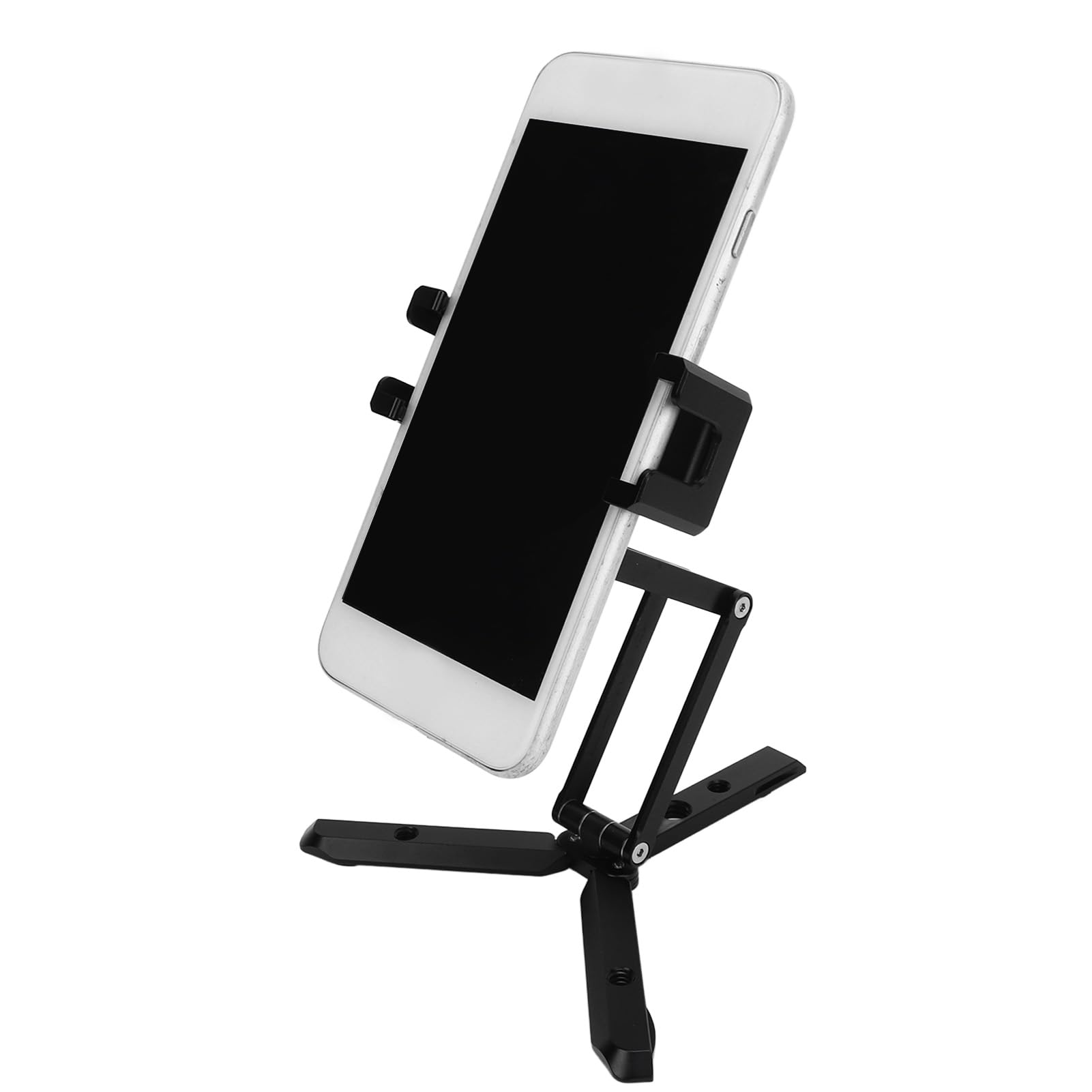 Supporto Portatile per Treppiede per Telefono Cellulare, Supporto per Bastone Selfie Pieghevole Universale in Lega di Alluminio, Staffa per Telefono Girevole Multi-angolo con Fori per Viti da