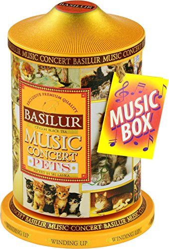 Basilur | Romantic & Pets Music Tins | Music Concert Collection | Pure Ceylon Black &Teas | Metal Caddy | 20 Pyramid Tea Bags Each | Gift Of Tea | Pack Of 2 #TOP4