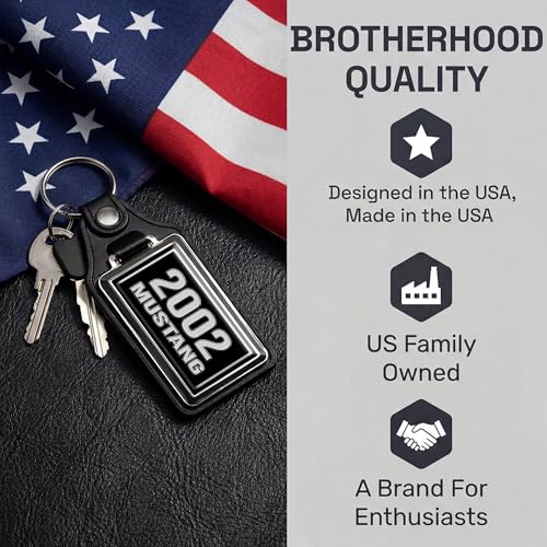 Image of Brotherhood Car Key Chain for Mustang - Classic Models Keychain for Men and Women Gift Key Ring