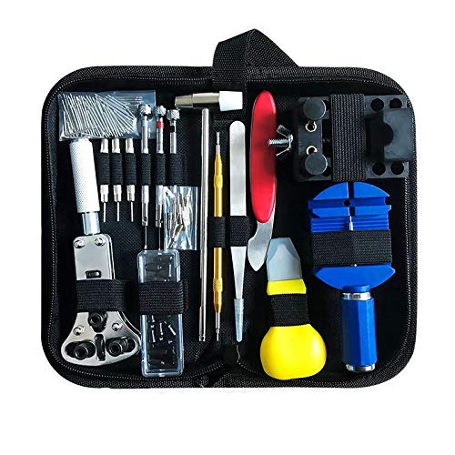 WishlinkPack of 147 PCS Watch Repair Kit, Watch Repair Tools Professional Spring Bar Tool Set, Watch Band Link Pin Tool Set with Black Carrying Case