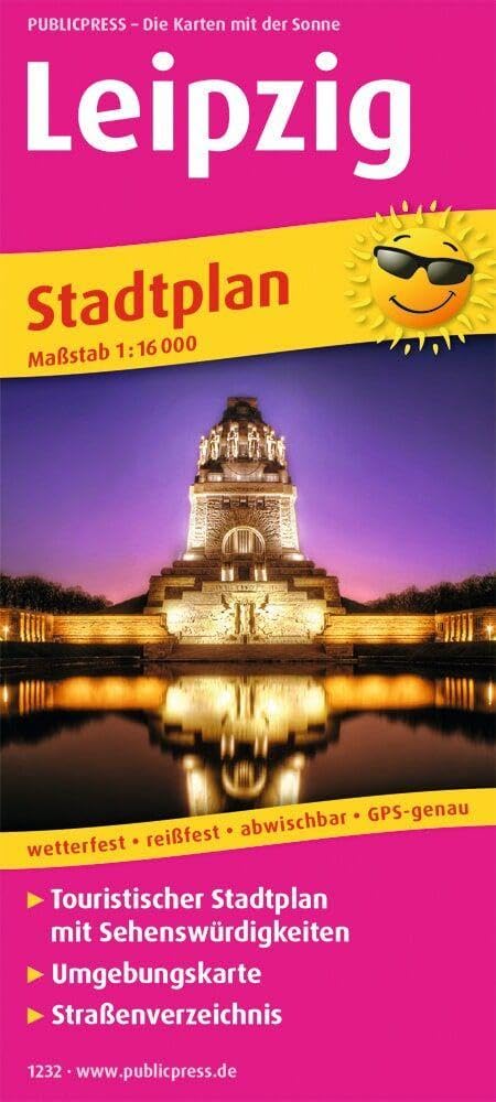 Leipzig: Touristischer Stadtplan mit Sehenswürdigkeiten und Straßenverzeichnis