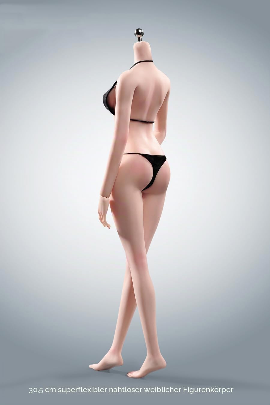 1/6 Skala Weiblicher Körper,12inch Super Flexible Nahtlose Weibliche Figur Körper Makeup Version mit Nicht Abnehmbaren Füßen Groß und Schlank Miniatur Action Figur (Blasse Haut)