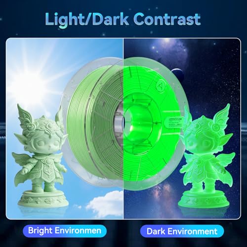 Image of Creality 3D Printer Luminous RFID Filament, Hyper RFID PLA Filament 1.75mm for 3D Printing, Glow in The Dark Filament, Bright Long-Lastin, 1KG(2.2 lbs) Spool (2 Green)