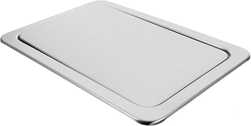 Zerodeko Tapa de canal de basura, tapa de repuesto de acero inoxidable, tapa de basura, cubierta para botes de basura, arandelas, cubierta cuadrada