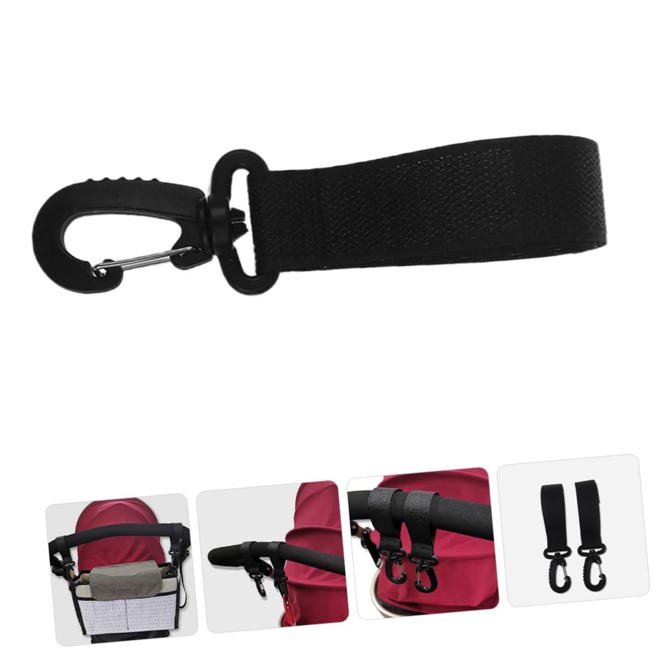 Kisangel 6pcs Stroller Hooks for Hanging Diaper Bags and Shopping Strong Load-Bearing Clips for Travel Convenient and Portable Stroller Accessories