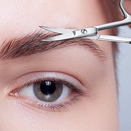 image for Mudder 3 Pieces Curved Scissors Manicure Scissors Stainless Steel Faci