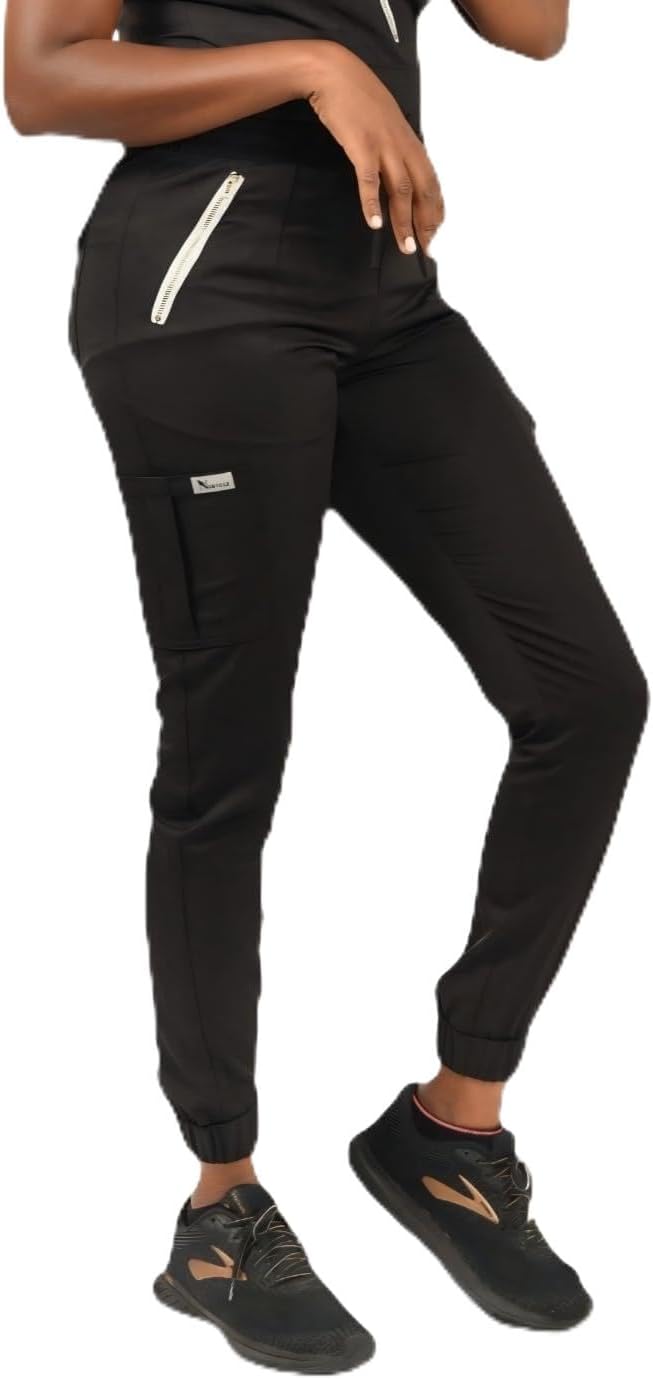 Angelique Six-Pocket Scrub Jogger Pant, Anti-Wrinkle, Ridiculously Soft Scrubs Bottoms for Women