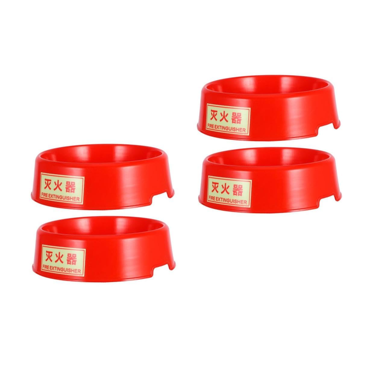 4 Piezas Soporte para Extintor de Incendios Rojo de Plástico Fluorescente, Base Compacta para Extintores de 5-8 Kg, Almacenamiento Seguro para Uso Doméstico E Industrial