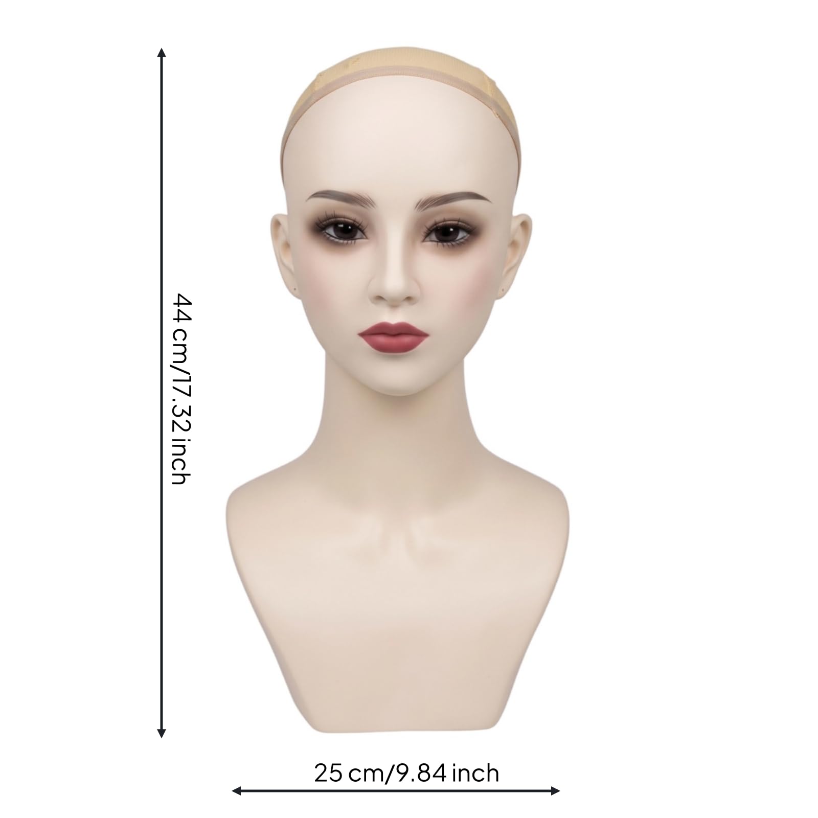Cabeza de Maniquí Cabeza Maniquí Busto Expositor Modelo de Exhibición con Base Estable y Acabado Profesional para Soportar Pelucas y Accesorios con