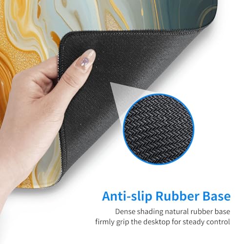 Grand tapis de souris avec bords cousus durables et imprimé marbre