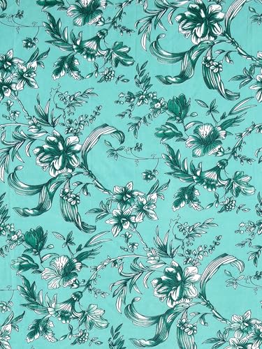 Image of 300 TC Floral Pattern Cotton Blend Single Bed Bedsheet for Single Bed with 1 Pillow Cover | Wrinkle Free Soft Hypoallergenic | Bedding Set Lightweight Breathable Bed Sheet - 60X90 inch