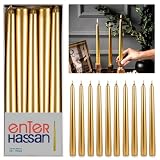 Gold Taper Candles Elegant for Christmas, 10-Inch Unscented, Dripless, Smokeless...