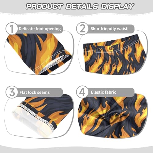 Boccsty Pattern of Fire Girls Leggings Kids Yoga Pants Dance Active Tights 4T3