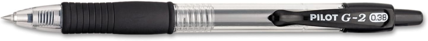 DOZEN: Retractable Pen,Refillable,Ultra Fine,Clear Barrel/Black Ink(31277)