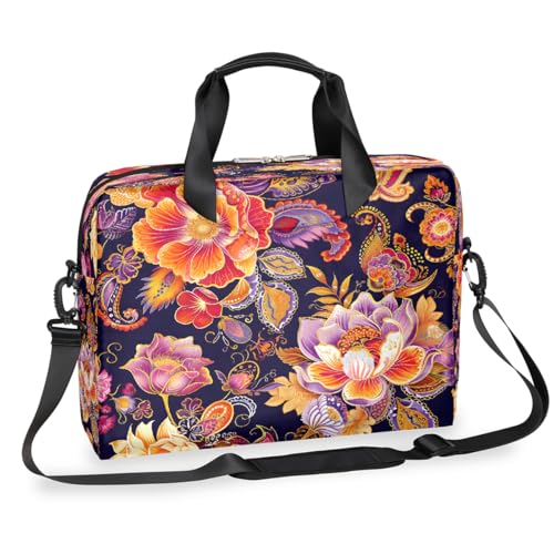 Maletín para portátil de 16 pulgadas floral rojo impermeable