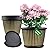 Myfeegoin 12 inch Planter Indoor Outdoor Plant Pots, 4 Pack Large Plastic Flower Pots with Saucer and Drainage Holes, Decorative Modern Garden Pots for Houseplants