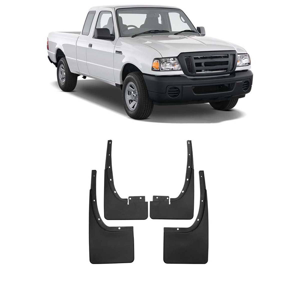 Faldones para el barro de coche compatibles con Ford Ranger modelos 2011 a 2018