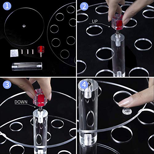 Yestbuy Ice Cream Cone Holder Stand With 16 Holes, Ice Cream Cone Display Stand Holder, Cupcake Stand, Clear Acrylic Cone Display Stand Weddings Baby Showers Birthday Parties Anniversaries Christmas #TOP6