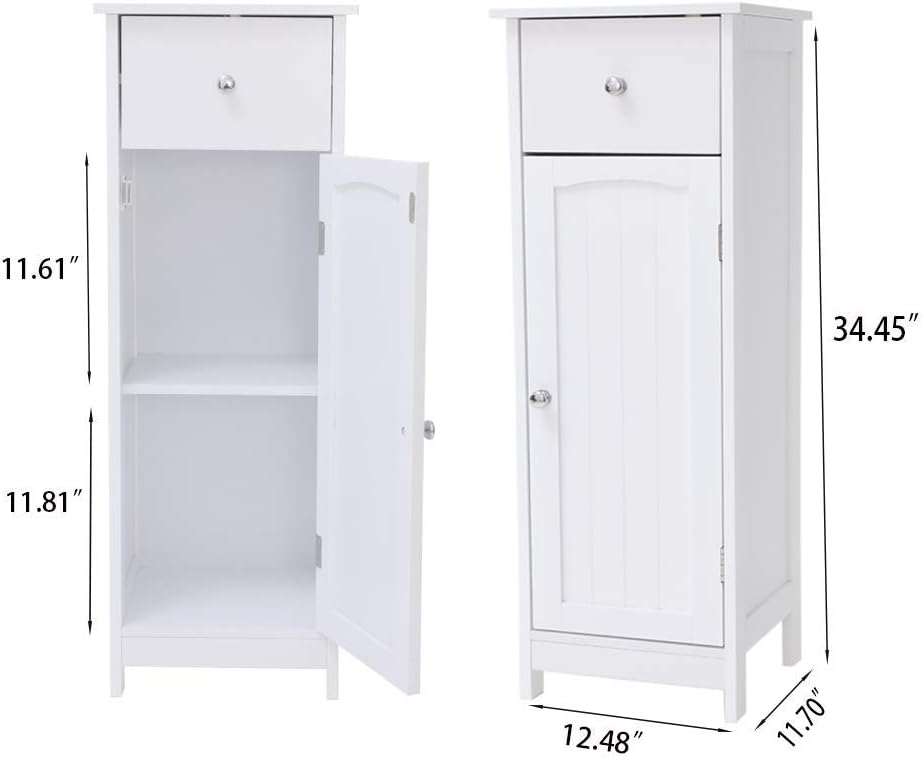 🛒 Crazy Deals Iwell Small Bathroom Floor Storage Cabinet with 1 Drawer, Free Standing Kitchen Cupboard Wooden Cabinet with 1 Door, White 70% Off Discount Iwell Small Bathroom Floor Storage Cabinet with 1 Drawer, Free Standing Kitchen Cupboard Wooden Cabinet with 1 Door, White