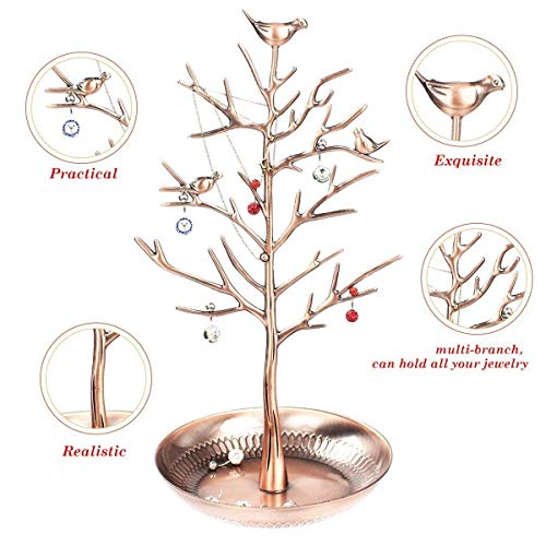 Pasutewel Birds Tree Jewelry Stand Vintage Antique Display Earring Bracelet Necklace Holder Organizer Rack Tower … #TOP3