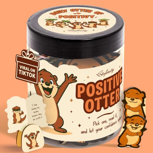 Stofinity Positive Otter Gifts For Otter Lovers - Daily Affirmation Cards For Women Friend, Coworker Birthday Gift For Men, Inspirational Teen Girl Gifts Emotional Support Otters Desk Accessories