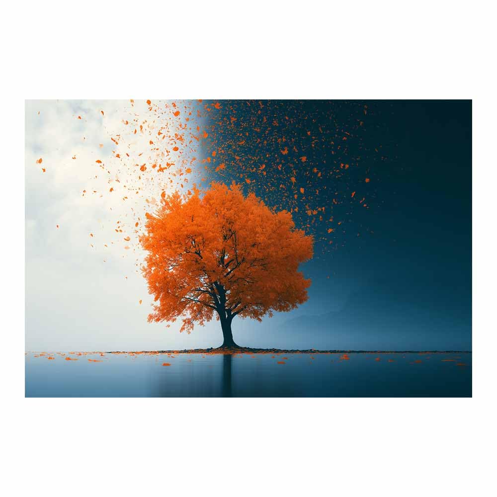 XENIOU Tree Wall Art Golden Ginkgo Art canvas wall art, prints for walls, for living room bathroom Bedroom Home Decoration.(Multicolor)-80x120cm Unframed