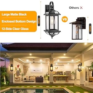 18โ 2-Pack Black Porch Lights Outdoor Light Fixtures, Anti-Rust Aluminum Exterior Light Fixtures with Clear Glass Wall Mount Lanterns Outside Lights for House, IP65 Waterproof Wall Lights 18 2 Pack Black Porch Lights Outdoor Light Fixtures Anti Rust Aluminum Exterior Light Fixtures with Clear Glass Wall Mount Lanterns Outside Lights for House IP65 Waterproof Wall Lights