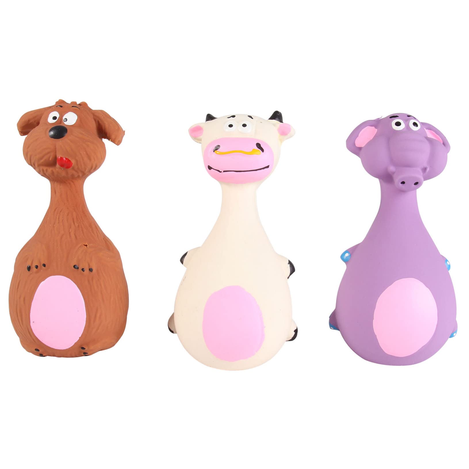 Jouets à mâcher pour chiens : lot de 3 peluches sonores cartoon et résistantes