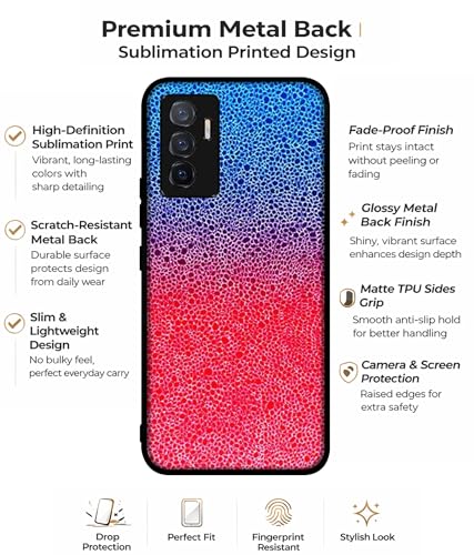 Image of Bubbles Design Premium 2D Printed Metal Back Case Cover for Vivo V23E 5G / Y75 4G