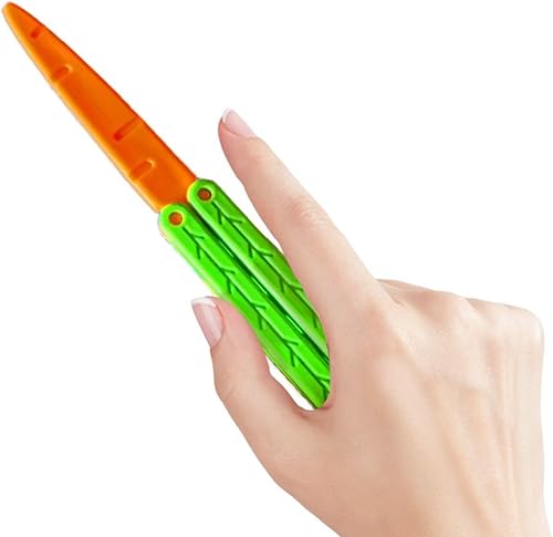 Miniatura 3 de RMISODO 2 piezas de cuchillo de mariposa de zanahoria, colorido y novedoso, fabricado con tecnología de impresión 3D, resistente y duradero, juguete