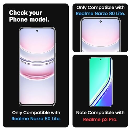 Image of ArmourPro Military Grade Gorilla Tempered Glass Compatible For Realme Narzo 80 Lite, P3x and Realme 14X (6.67 Inch) With Easy Installation Kit | Edge-To-Edge Protector Coverage | Black, Pack of 2