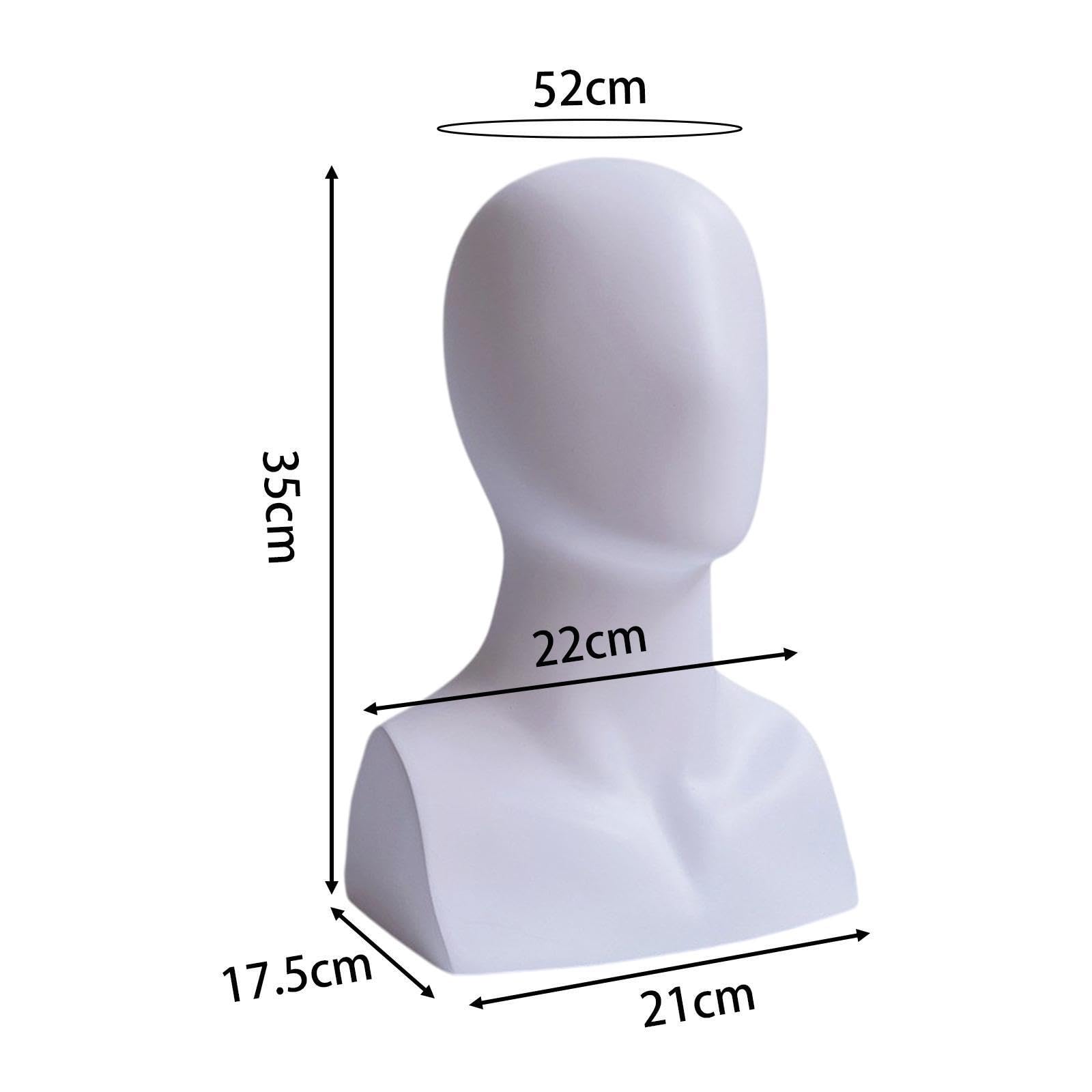 Cabeza de maniquí con hombros para exhibir pelucas, bufandas, collares y accesorios en hogares. Circunferencia de la cabeza: 52 cm. de maniquí multiusos. Principiante